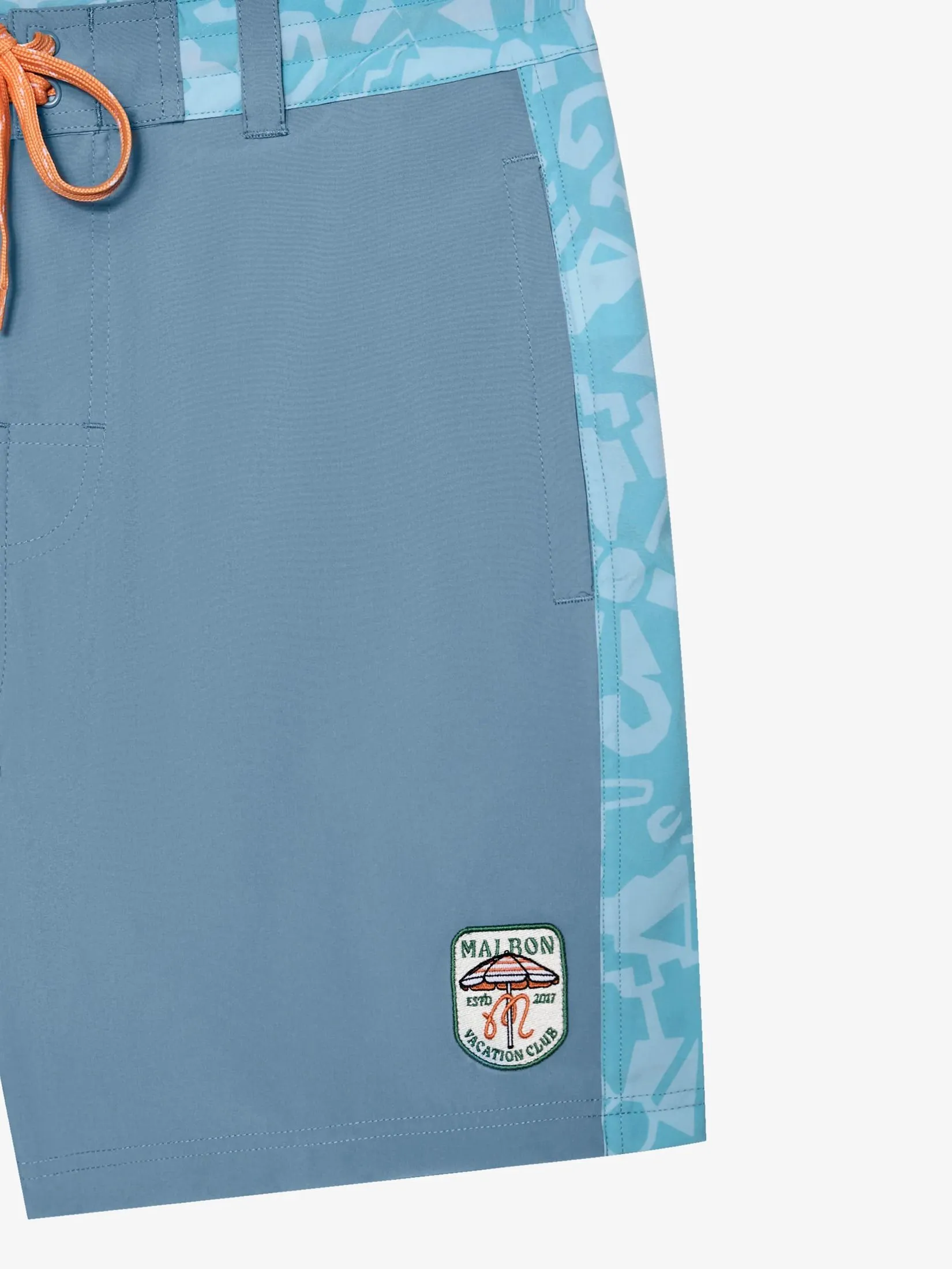 MALBON GOLF GROTTO TRUNKS IN LIGHT BLUE