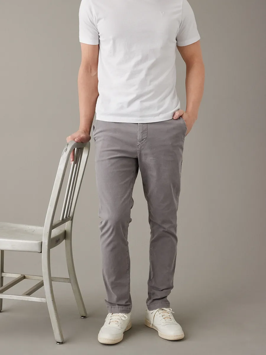 AMERICAN EAGLE MEN 4578 SLIM LIVED IN KHAKIS 036 HAZE GREY