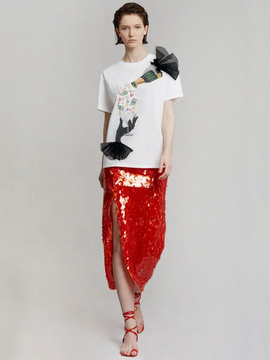 ICONIC WOMAN BLACK CHAMPAIGN T-SHIRT