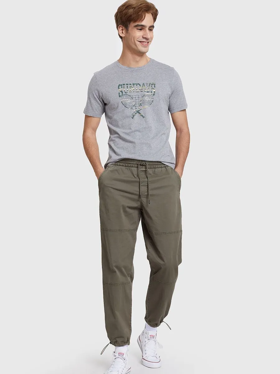 DEFRY 01 Men T-Shirt Short Sleeves Graphic Printed Grey