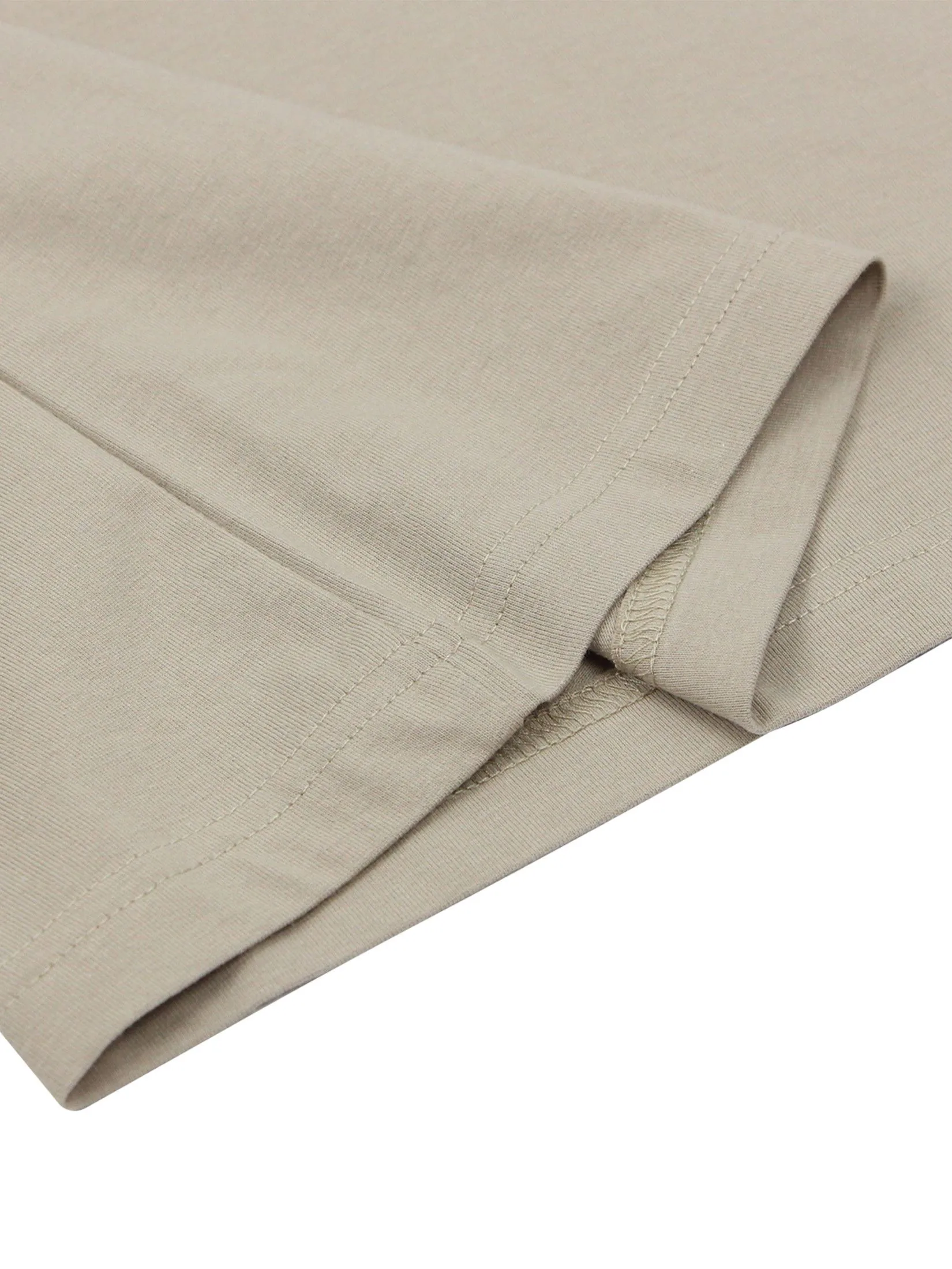 GIORDANO Men's Slim Cotton Embroidery Tee (Classic Man) Wheat brown