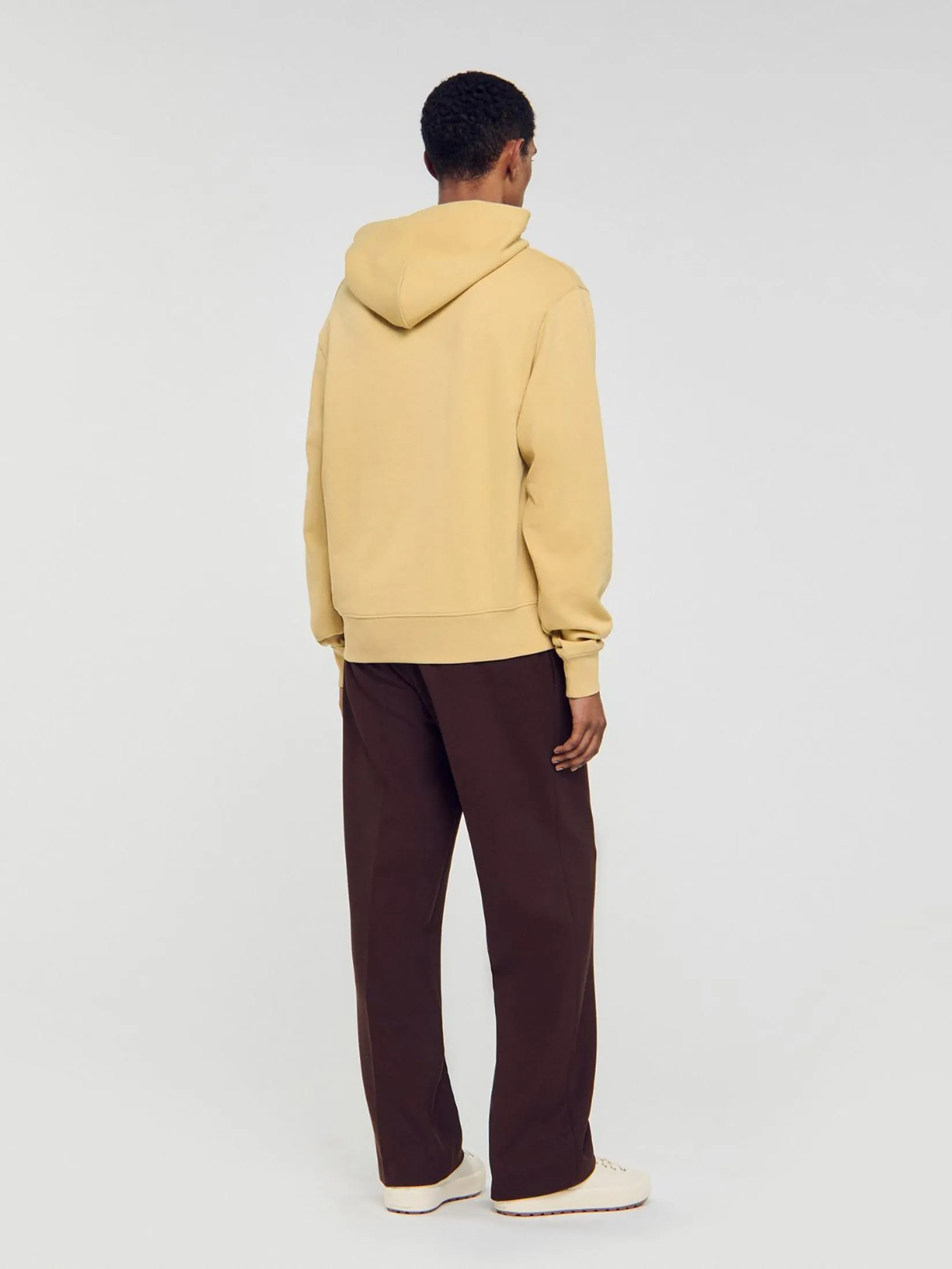 SANDRO Leather Patch Sweatshirt