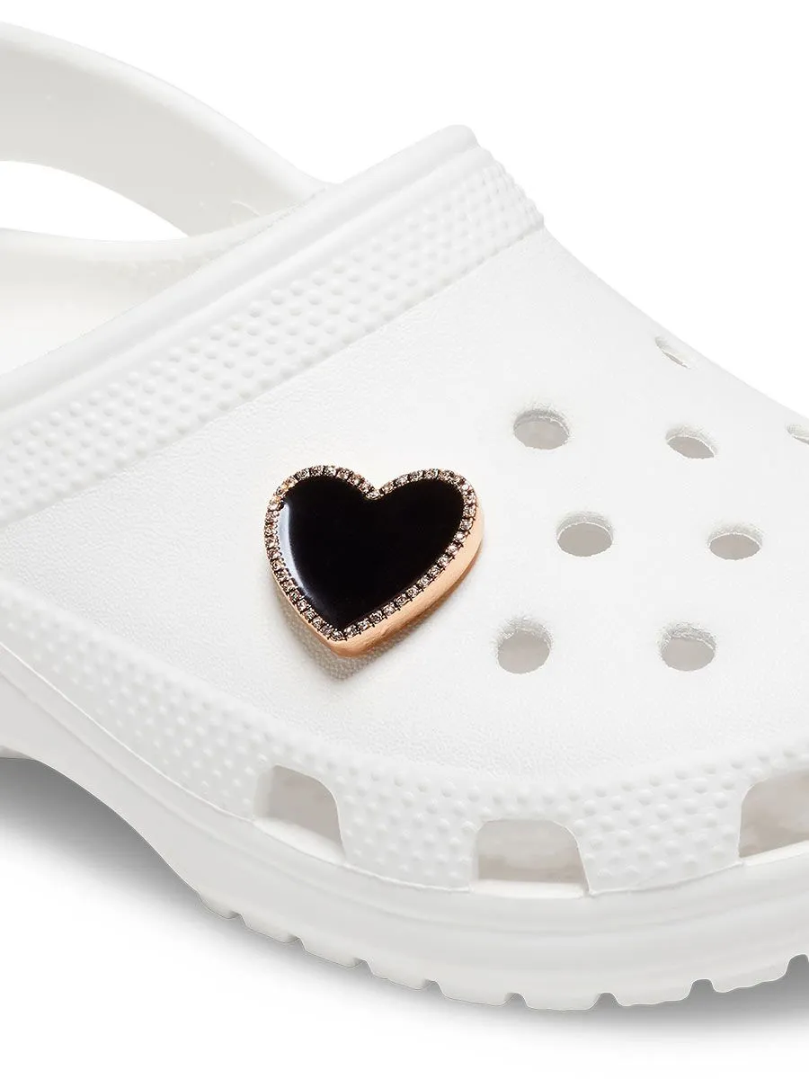 CROCS BLACK CROCS Jibbitz LED Black Heart Shoes Charm