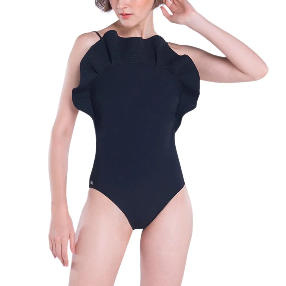 ANGELYS BALEK BLACK RUFFLE WOMEN SWIMSUIT