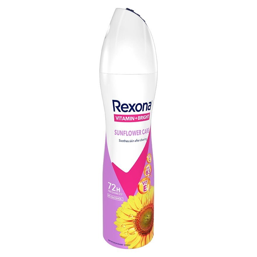 Rexona Spray Vitamin + Bright Sunflower Care Antiperspirant 135 Ml. สเปรย์ลดเหงื่อระง