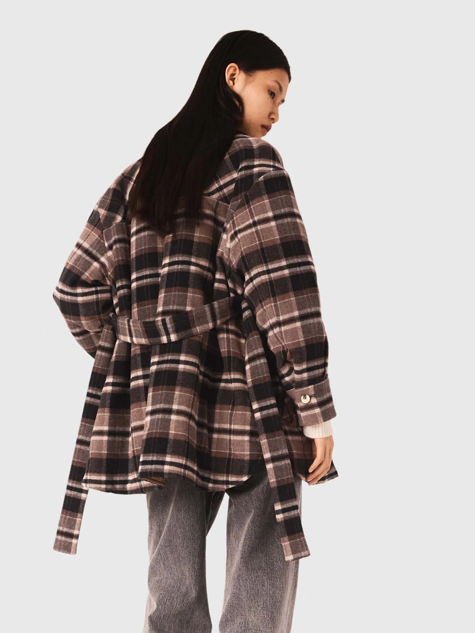 MAJE Women Coat Checked