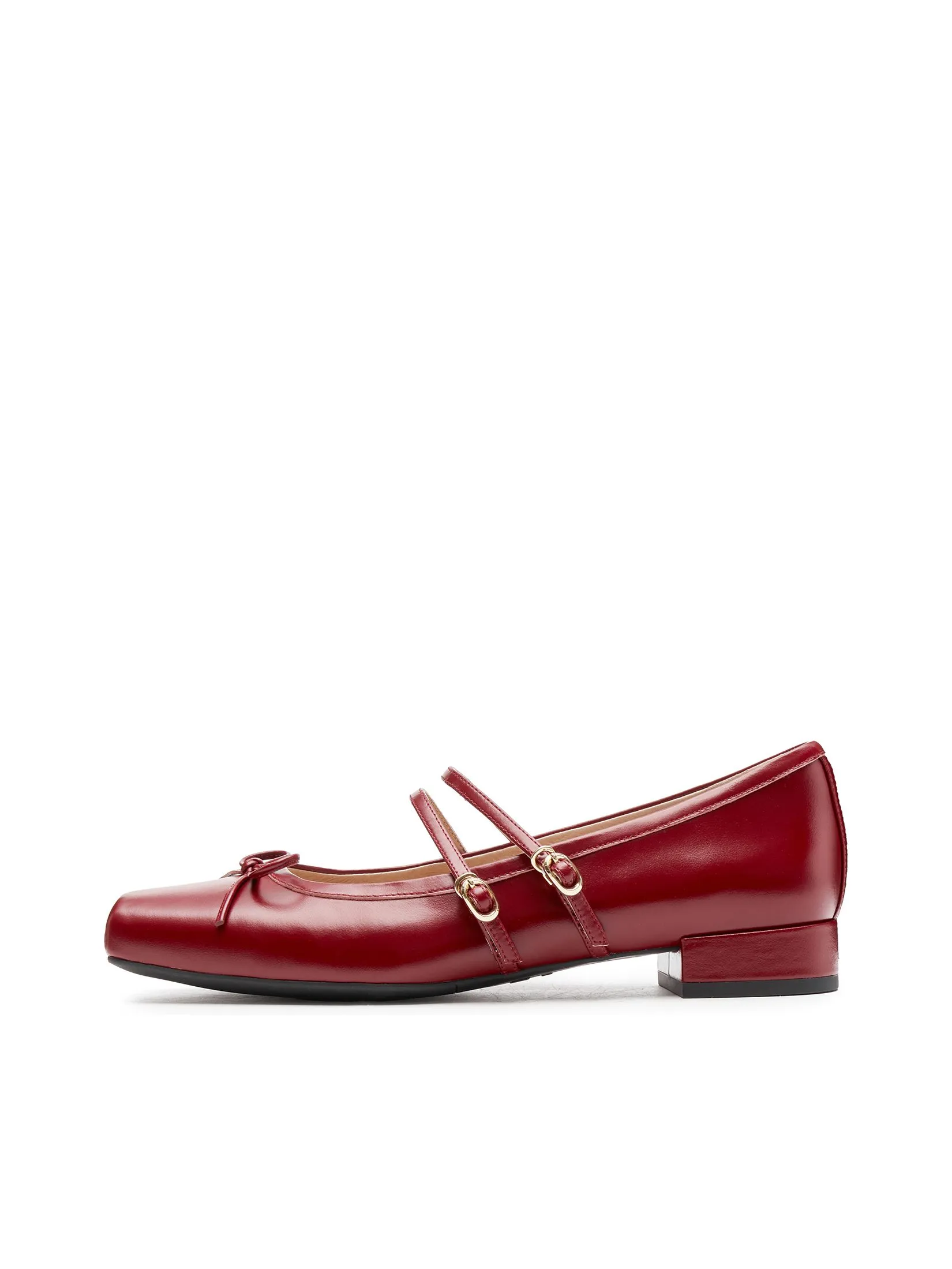 STACCATO Women Pump Mary Jane Bow Front Dark Red