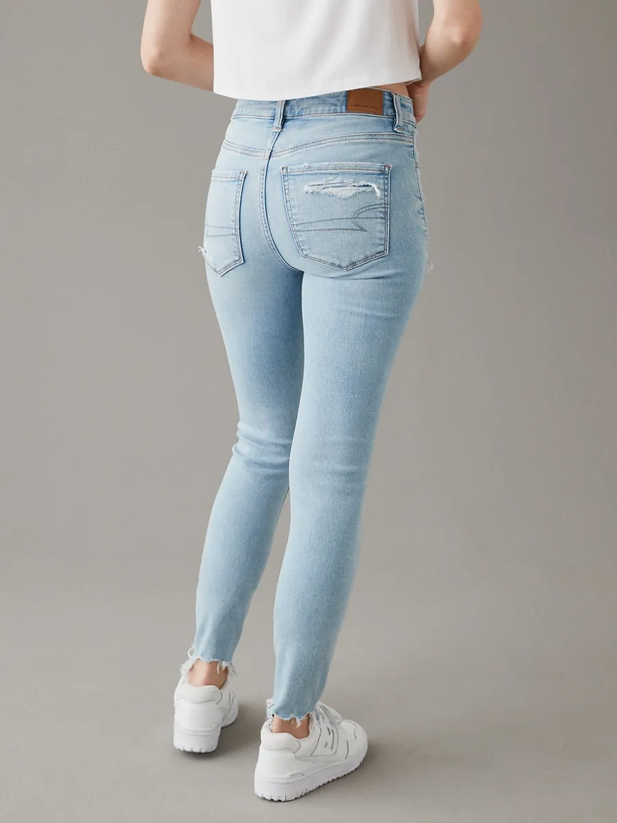 AMERICAN EAGLE WOMEN HIGH-RISE JEGGING 403 BLUE PATH