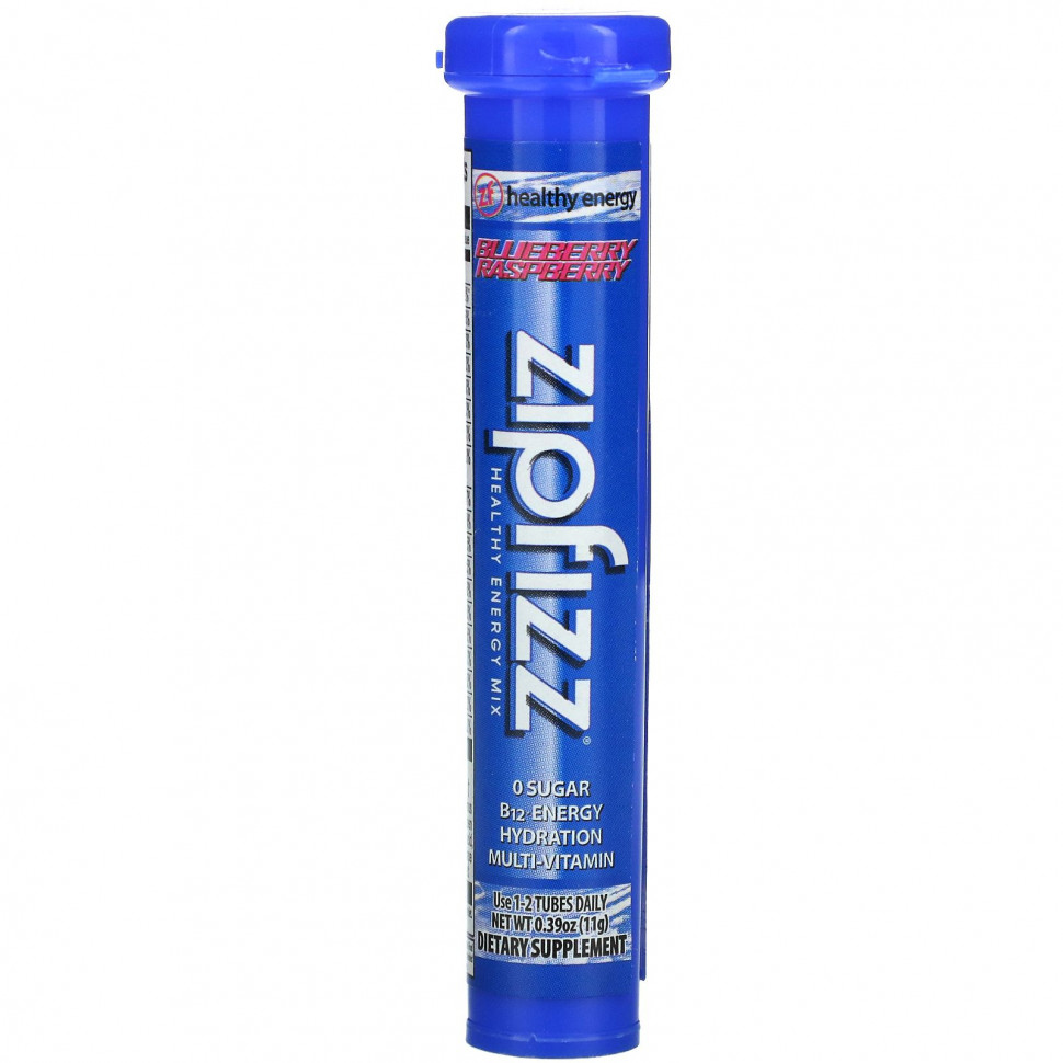 Zipfizz, Healthy Energy Mix With Vitamin B12, Blueberry Raspberry, 20 Tubes, 0.39 oz (11 g) Each