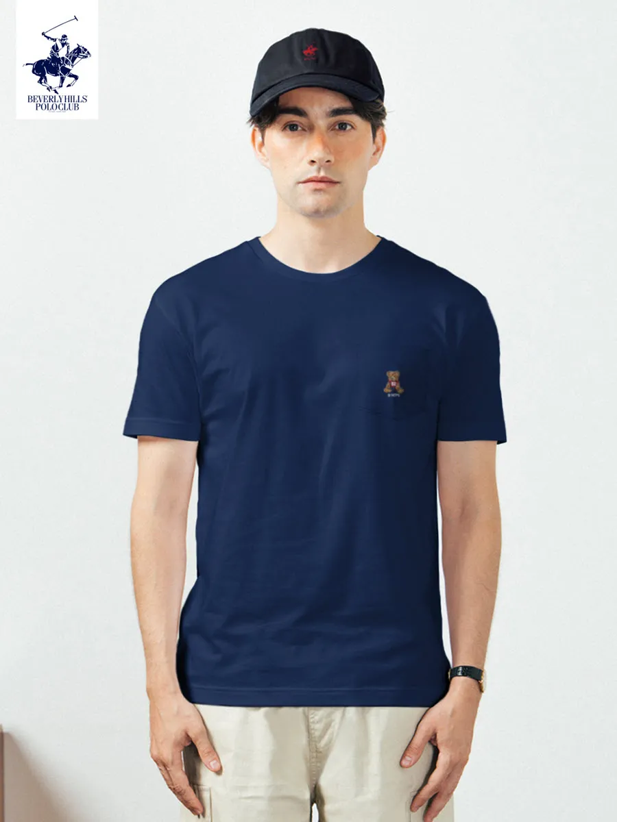 BEVERLY HILLS POLO CLUB Dark Blue Unisex T-Shirt REGULAR-FIT Model BNSR166
