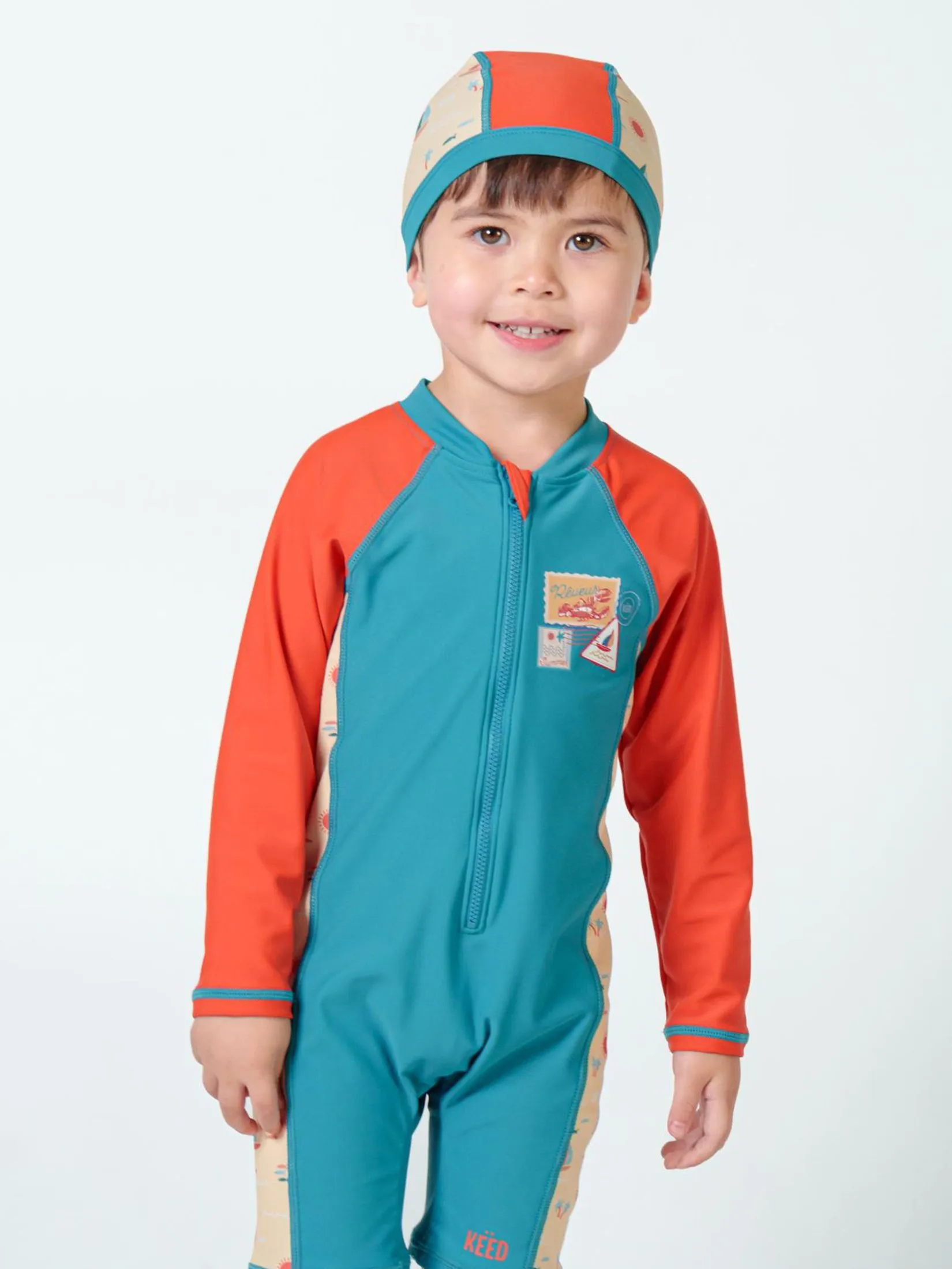 KEED Boy Swimsuit Long Sleeve Sailer Orange