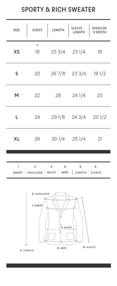 SPORTY & RICH Unisex Sweatshirt Crewneck Health Is Wealth Team Blue/White