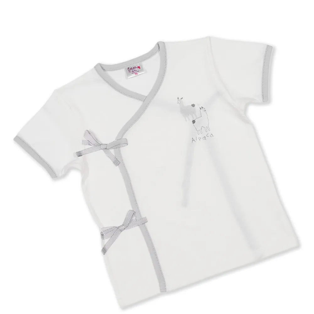 AUKA Gray ,Infant  Short-sleeved Wrapper Vest,Auka Cocoa Alpaca.