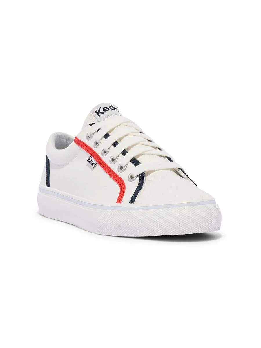 KEDS Women Jump Kick Canvas Pop Binding White