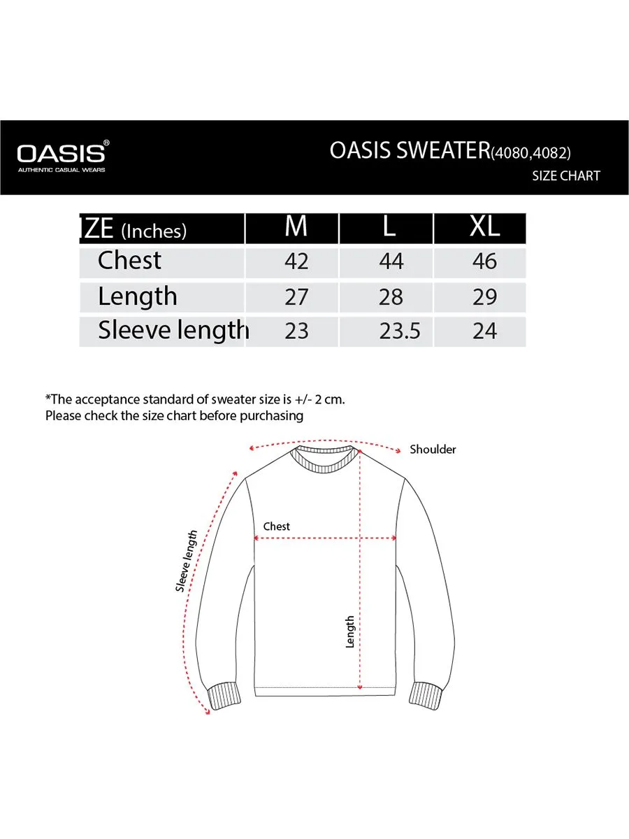 OASIS Men's Long Sleeve Sweater Beige