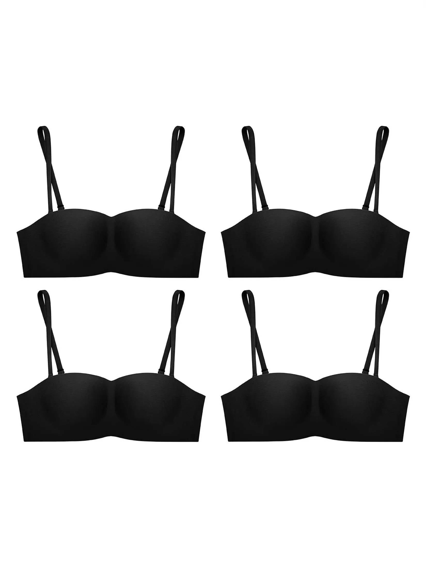 SABINA [ Pack 4 Piece ] [Online Exclusive] Bra Woman Pretty Perfect Wireless Strapless - Black