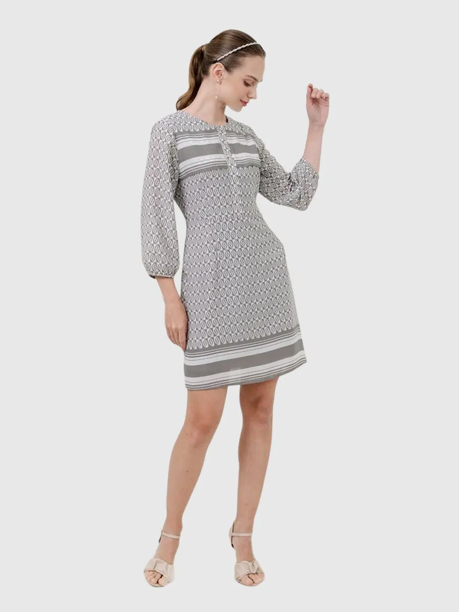 AMILA Women Dress Chiffon Dobby Grey