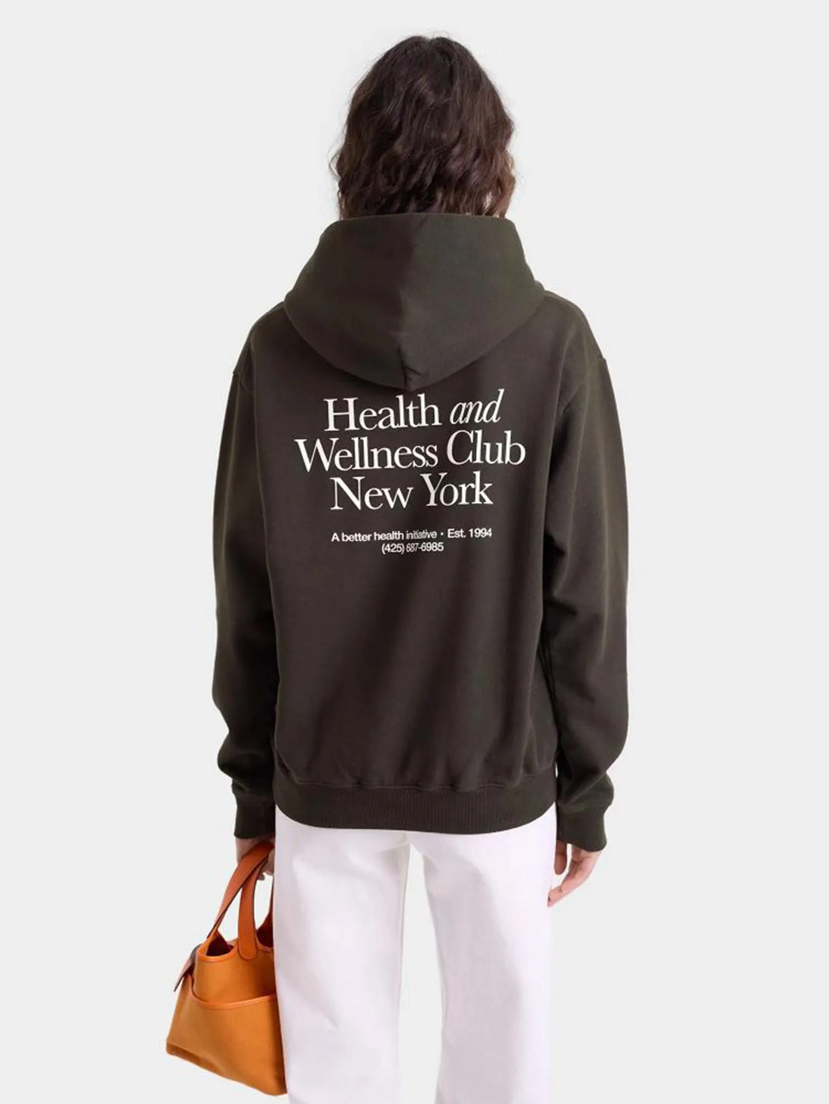 SPORTY & RICH Unisex Hoodie HWCNY Faded Black/White