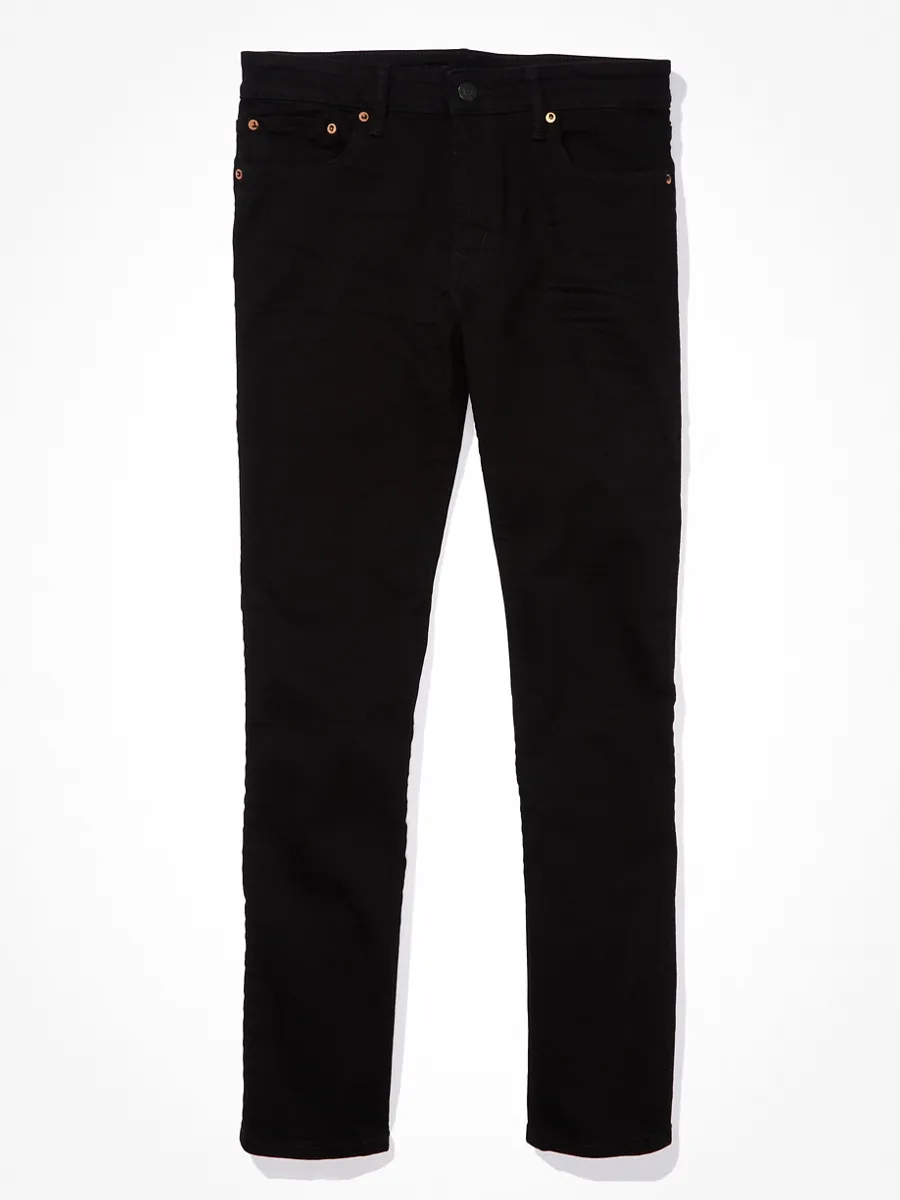 AMERICAN EAGLE MEN BLACK CLEAN SLIM STRAIGHT 001 BLACK