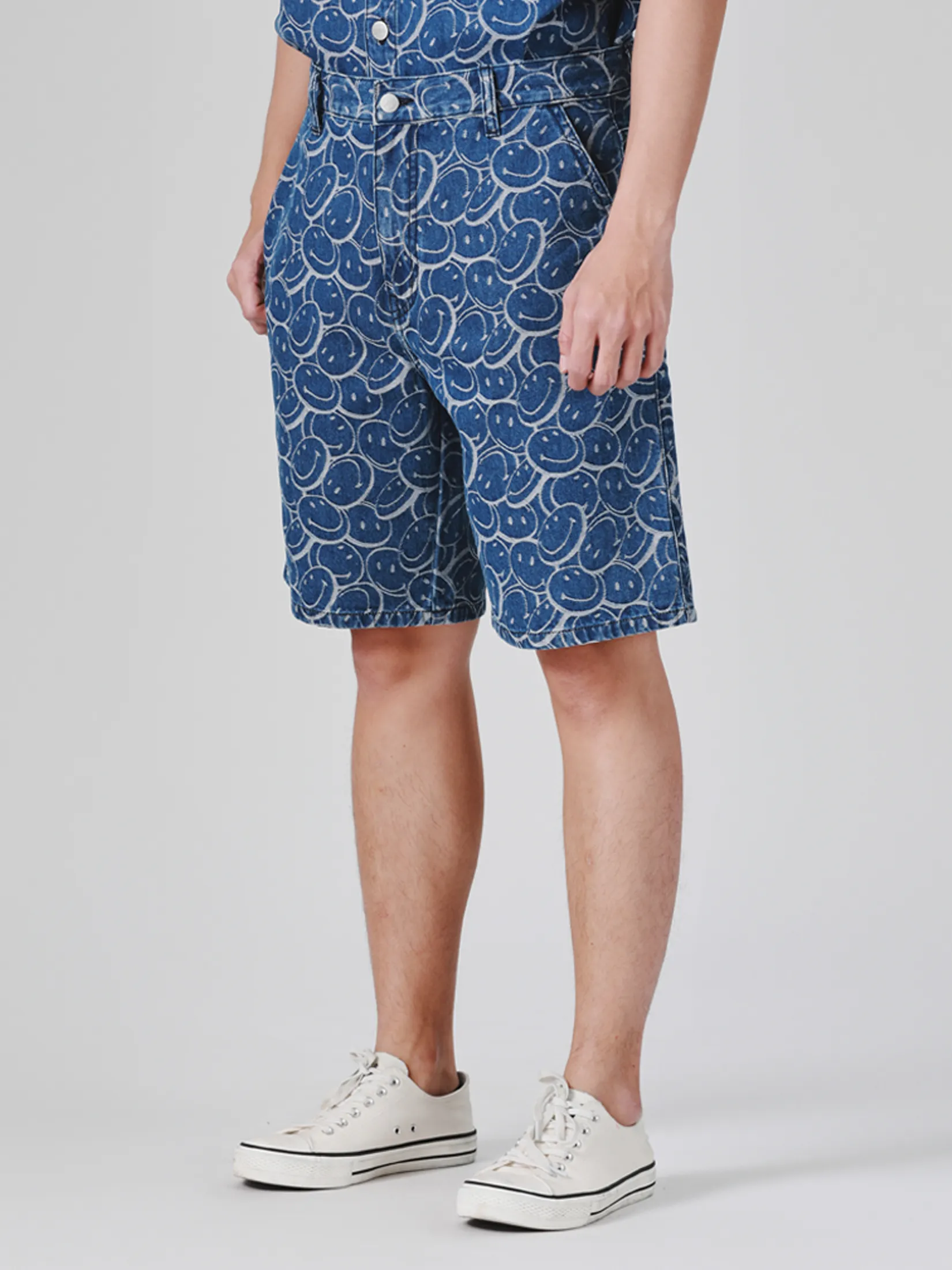 LEE Men s Denim Shorts Lee Smiley Collection Mid Indigo