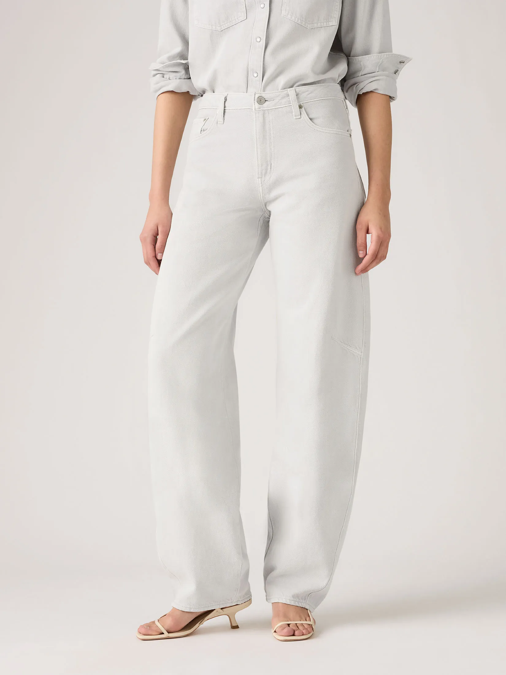 LEVI'S Women s Baggy Dad Barrel Jeans Grey