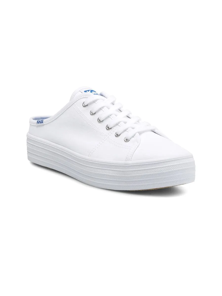 KEDS Women Triple Kick Mule Canvas White