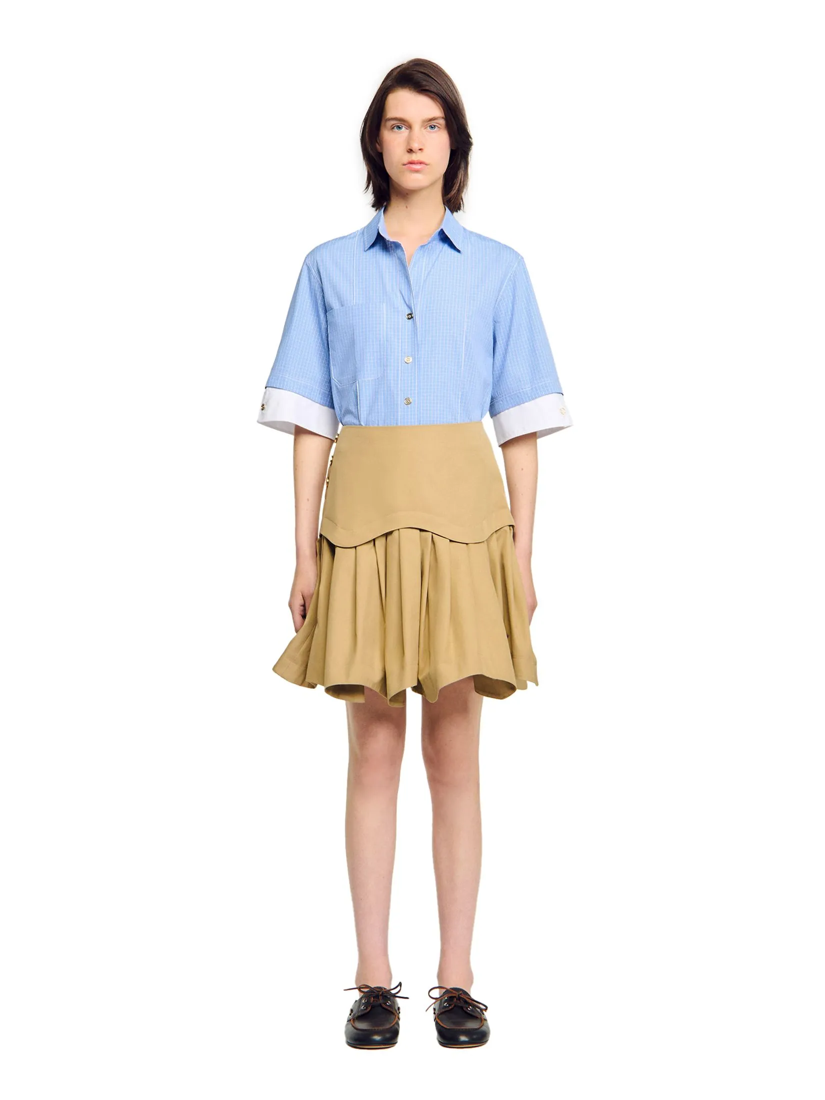 SANDRO Mini Ruffled Skirt