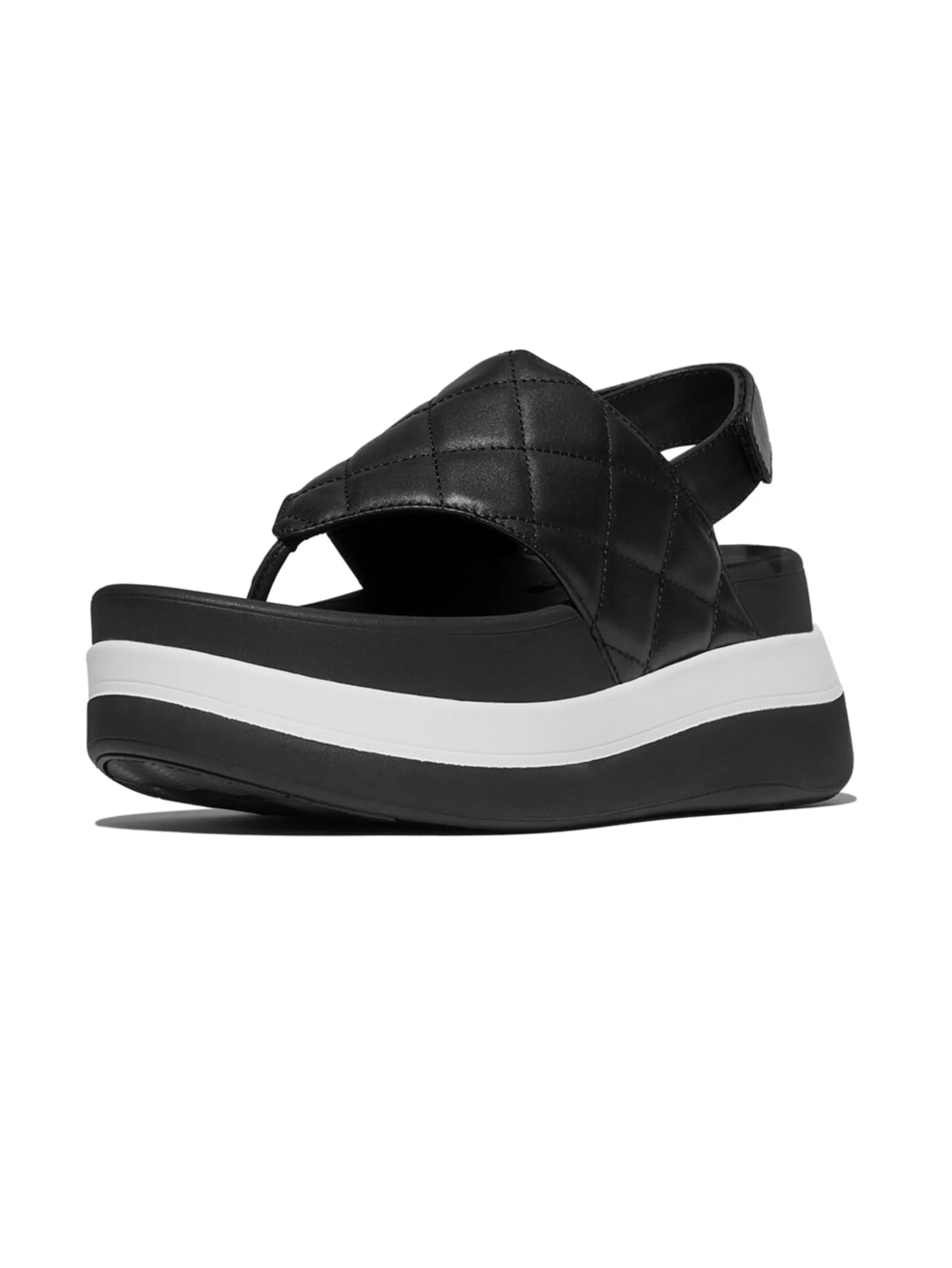 FitFlop™ WOMEN S F-MODE STACK QUILTED B/STRAP BLACK