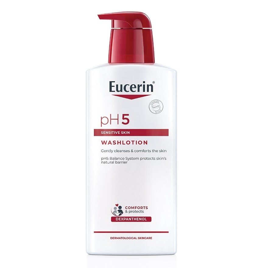 Eucerin pH5 Sensitive Skin WASHLOTION 400 ml. Gently Cleanses  Comforts the skin