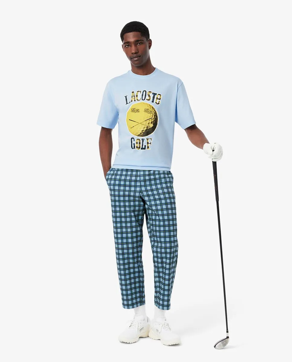 LACOSTE Relaxed Fit Ultra Dry Golf T-Shirt Blue