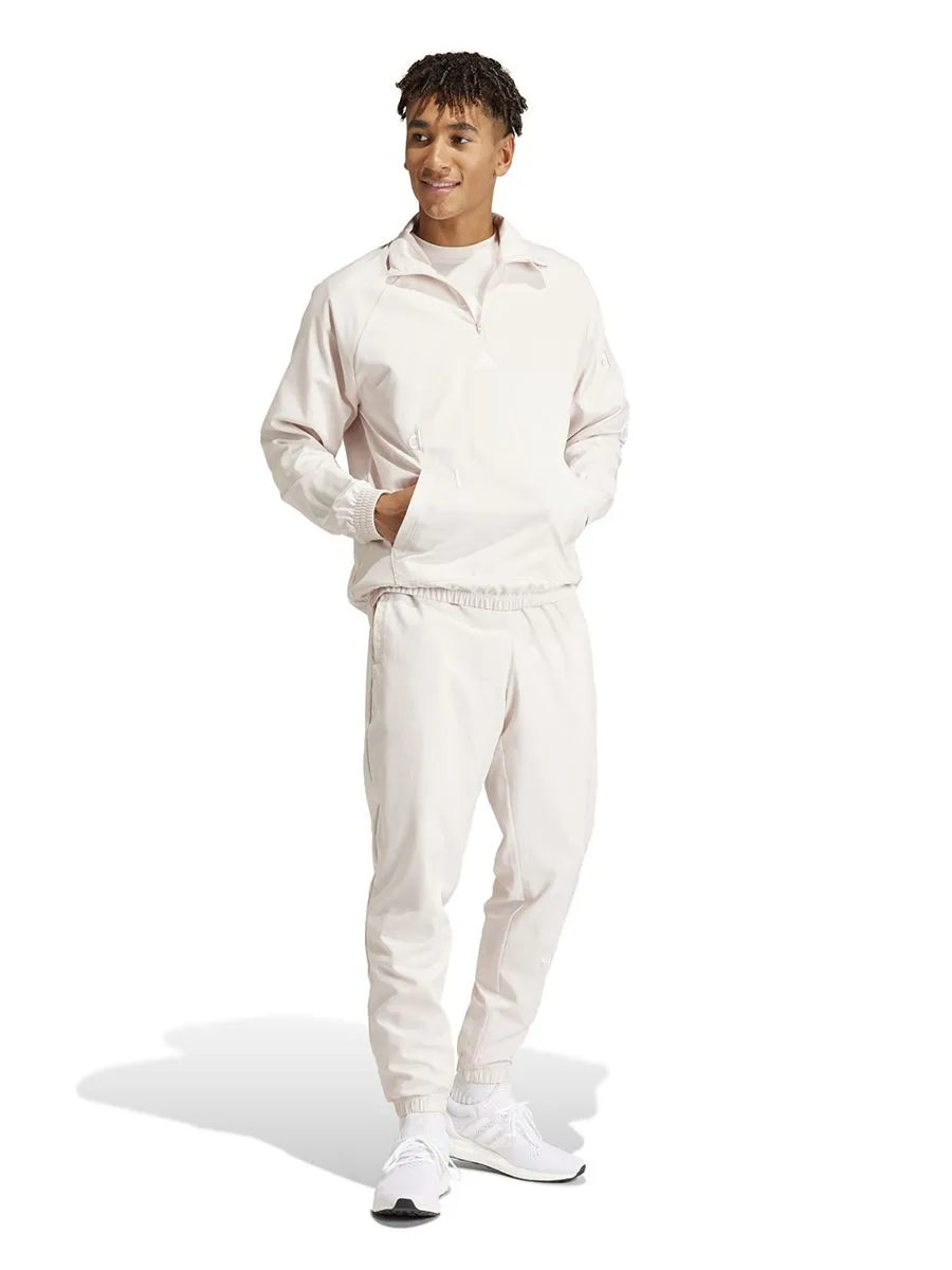 ADIDAS Men Tracksuit Bottoms Embroidered Woven Putty Mauve