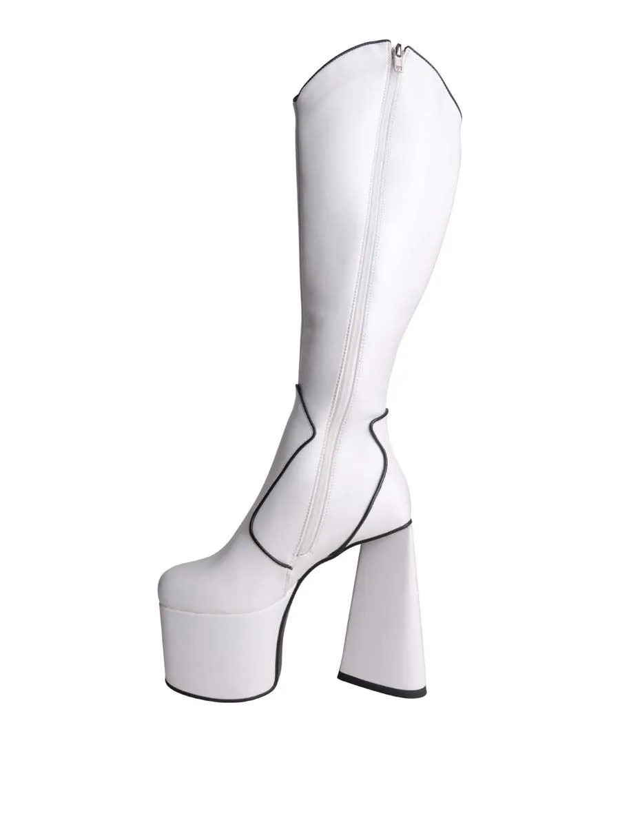 VILLAINS SF LINES Platform Boot WHITE