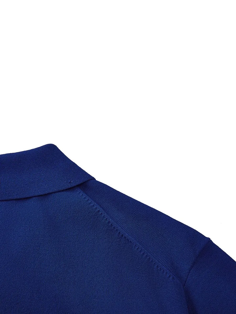 G2000 Men Clothing Viscose Poly Open Collar Polo Smart Fit - Dark Blue