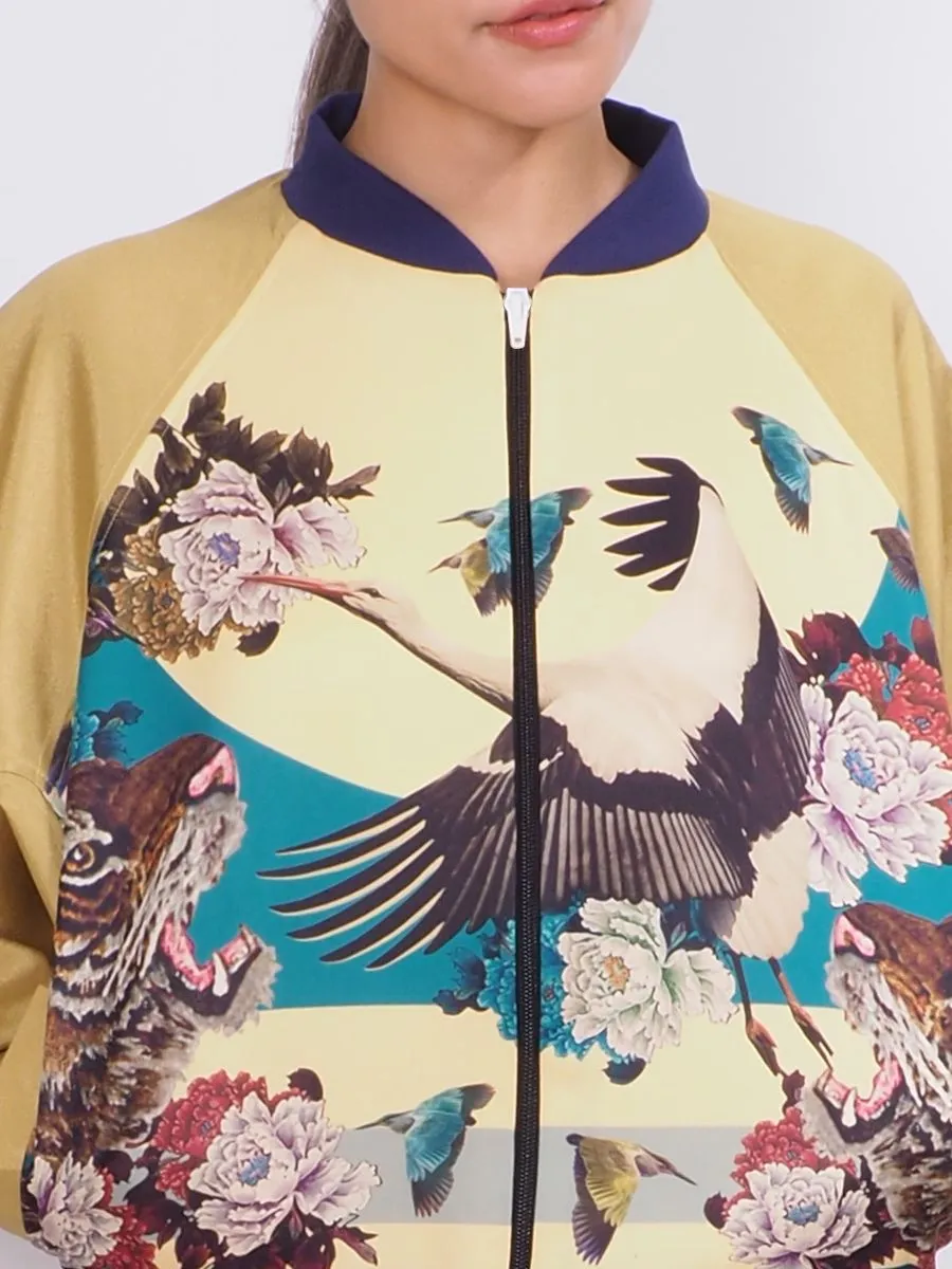 PEDZ Women Jacket Blossom Crane Gold