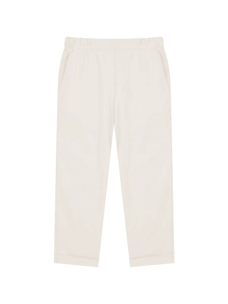 GIORDANO Women's Relax Elastic Waist Twill Audrey Pants Sand Brown khaki