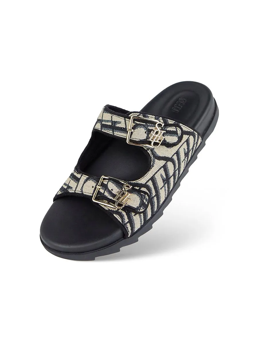 SHU WOMEN JETSETTER SOFTCUSHION DOUBLE BELTS - BLACK