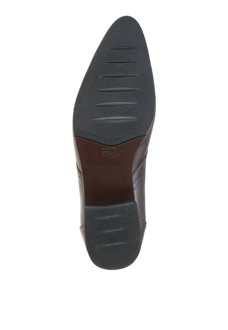 LUIGI BATANI Brown Point Toe Classic Cut Formal Lace Ups