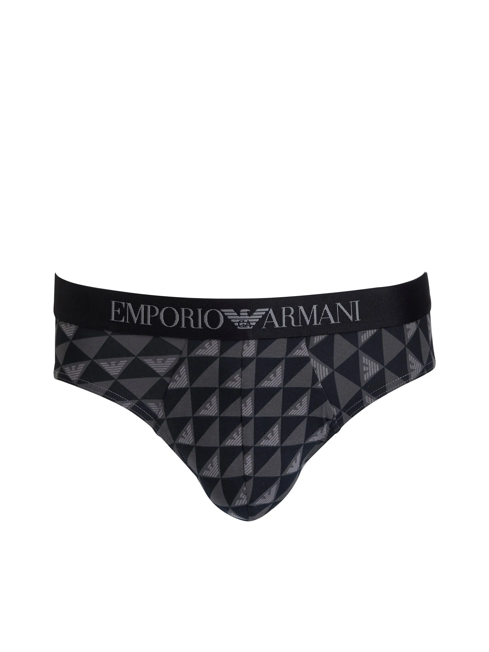 EMPORIO ARMANI Men Brief 2 Pack FW25 MC271 Blk Eagle Check/Blk