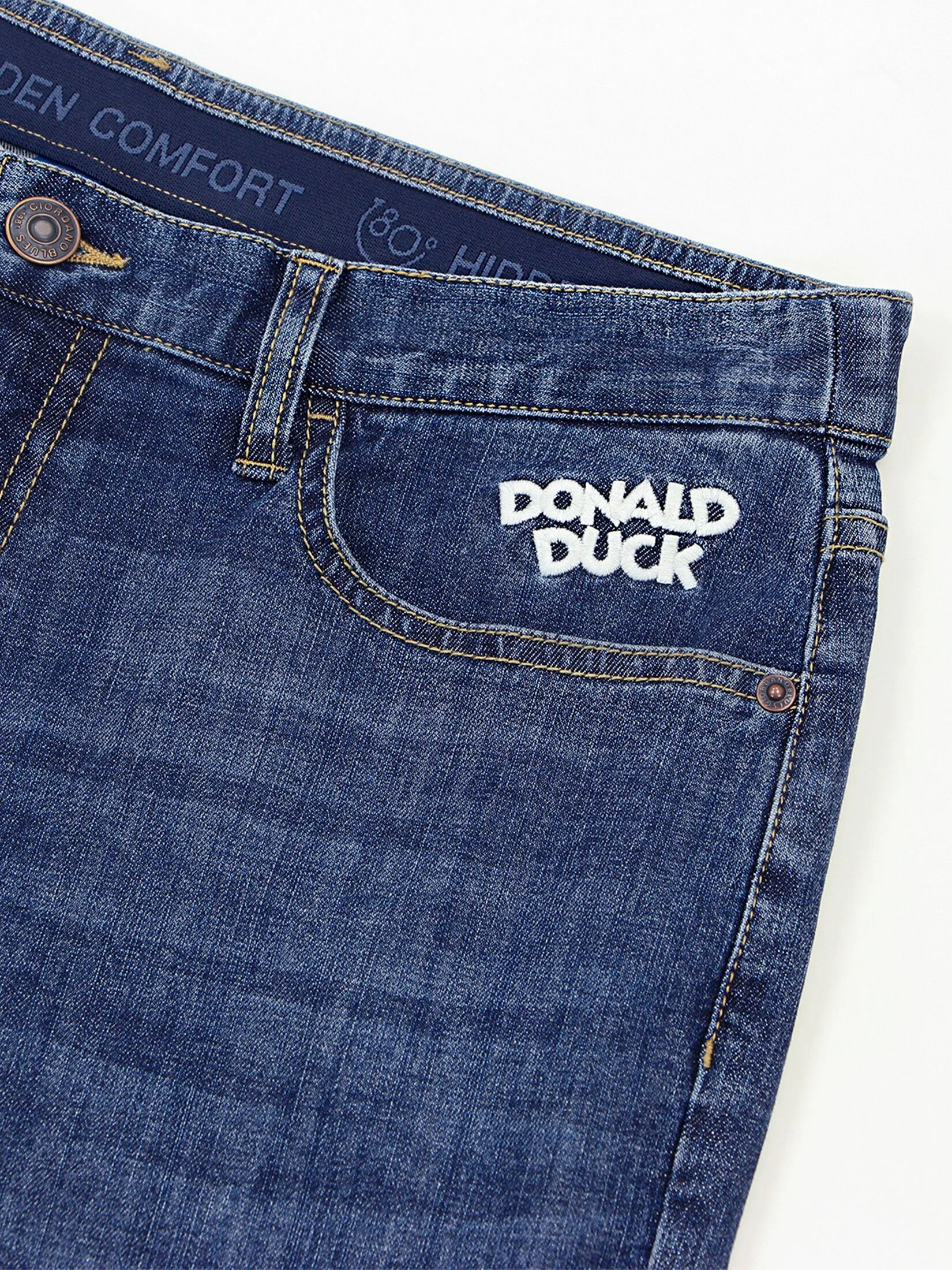 GIORDANO Men's Stretch Denim Shorts (Disney) Med Blue