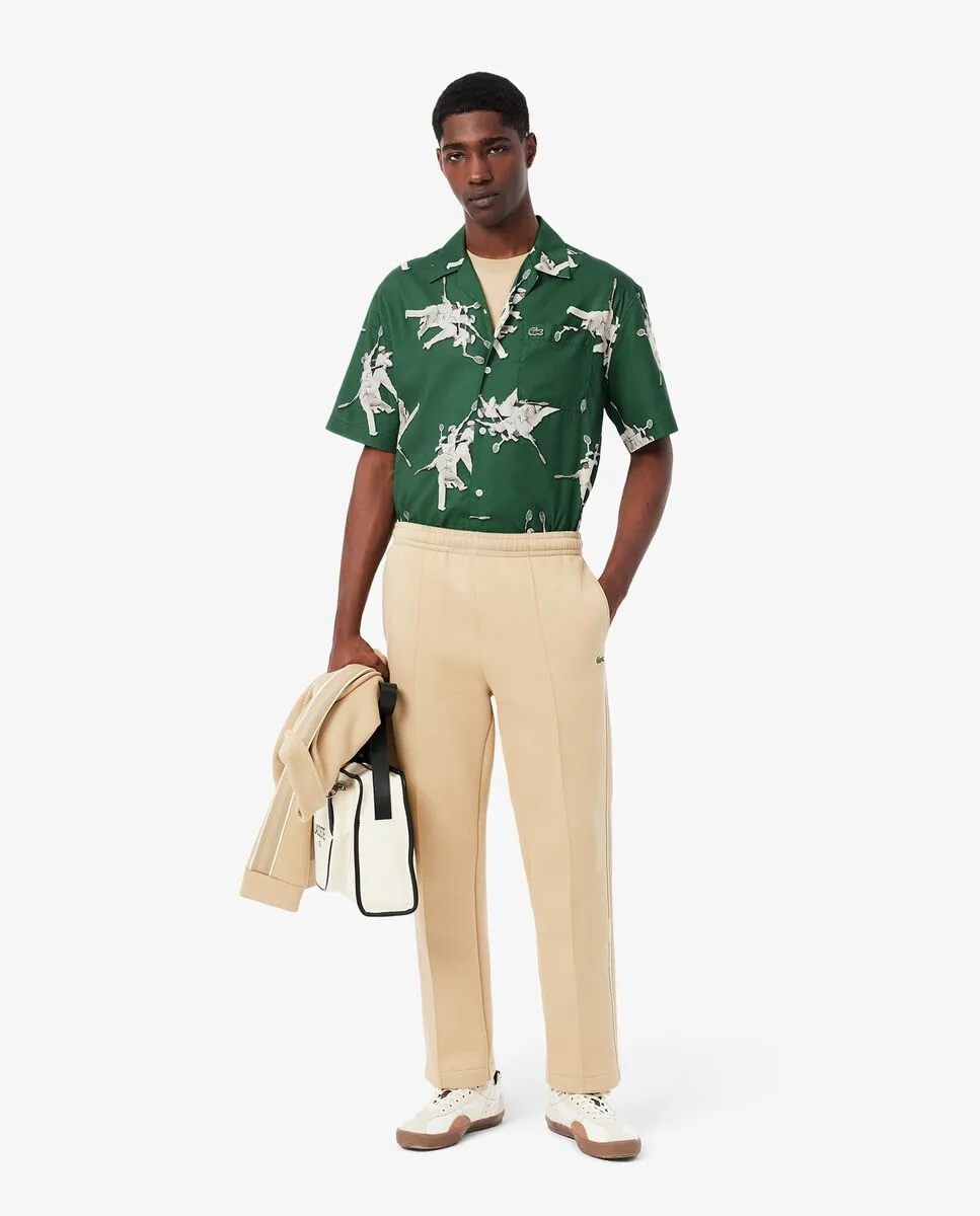 LACOSTE Relaxed Fit Ren  Lacoste Print Shirt Green