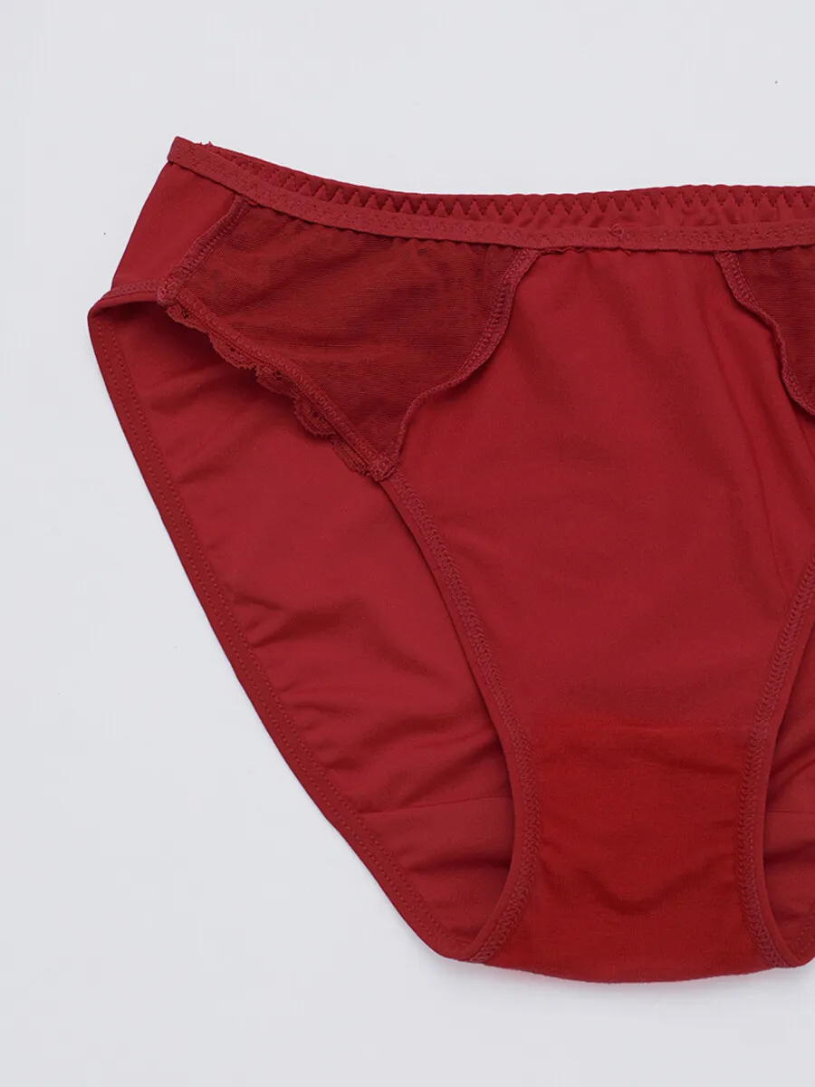 SABINA Panty Bikini Woman Modern V - Dark Red