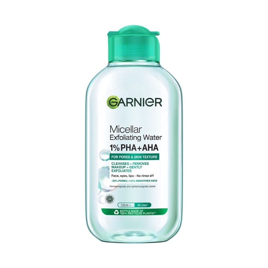 Garnier Micellar Exfoliating Water For Pores  Skin Texture 125 Ml. - Green