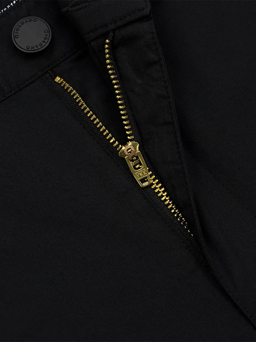 GIORDANO Men's Hidden Comfort Bermuda Shorts (180° Waistband) Signature Black