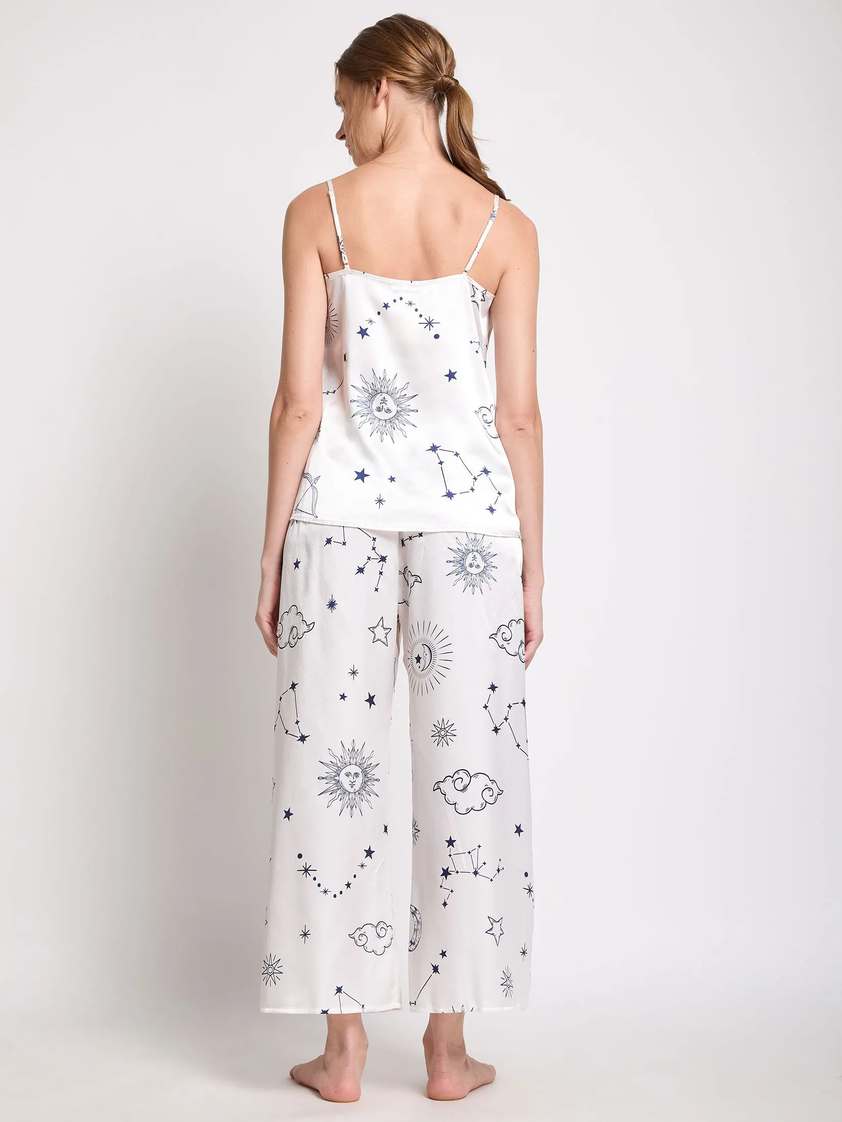 MARIA VICTORIA Women Pajamas Cami Top + Pants Off White