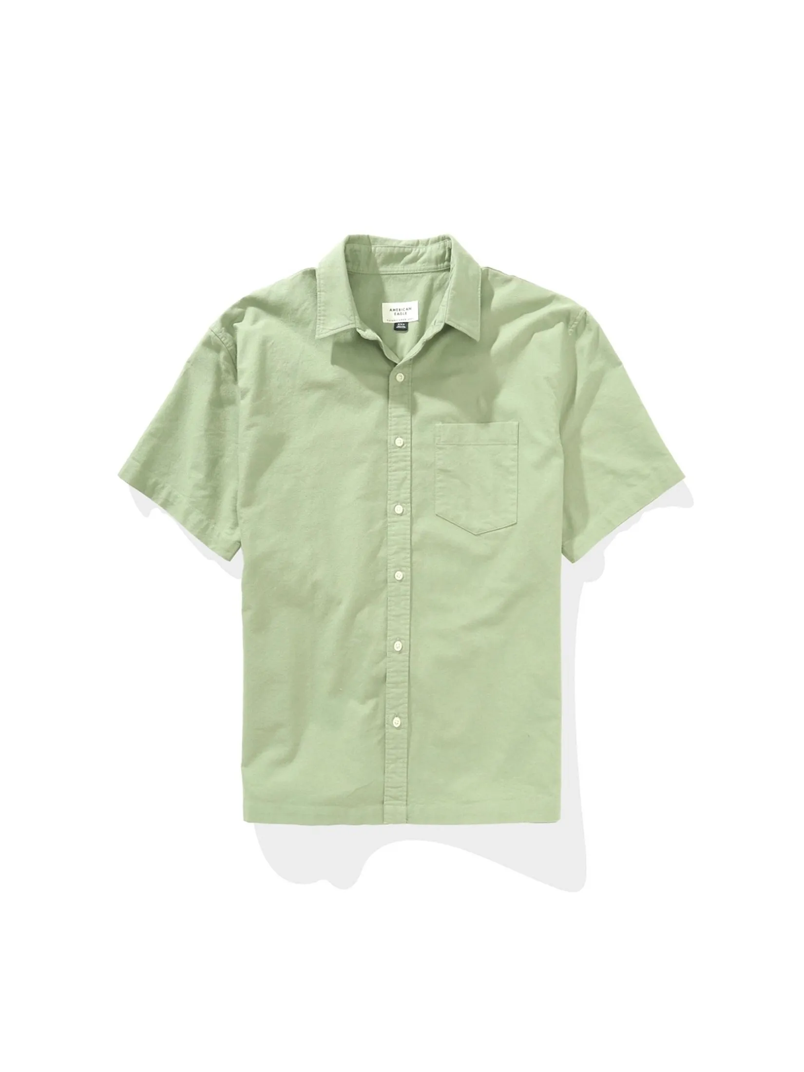 AMERICAN EAGLE MEN SS OVERSIZED CSC OXFORD SHIRT 309 OLIVE