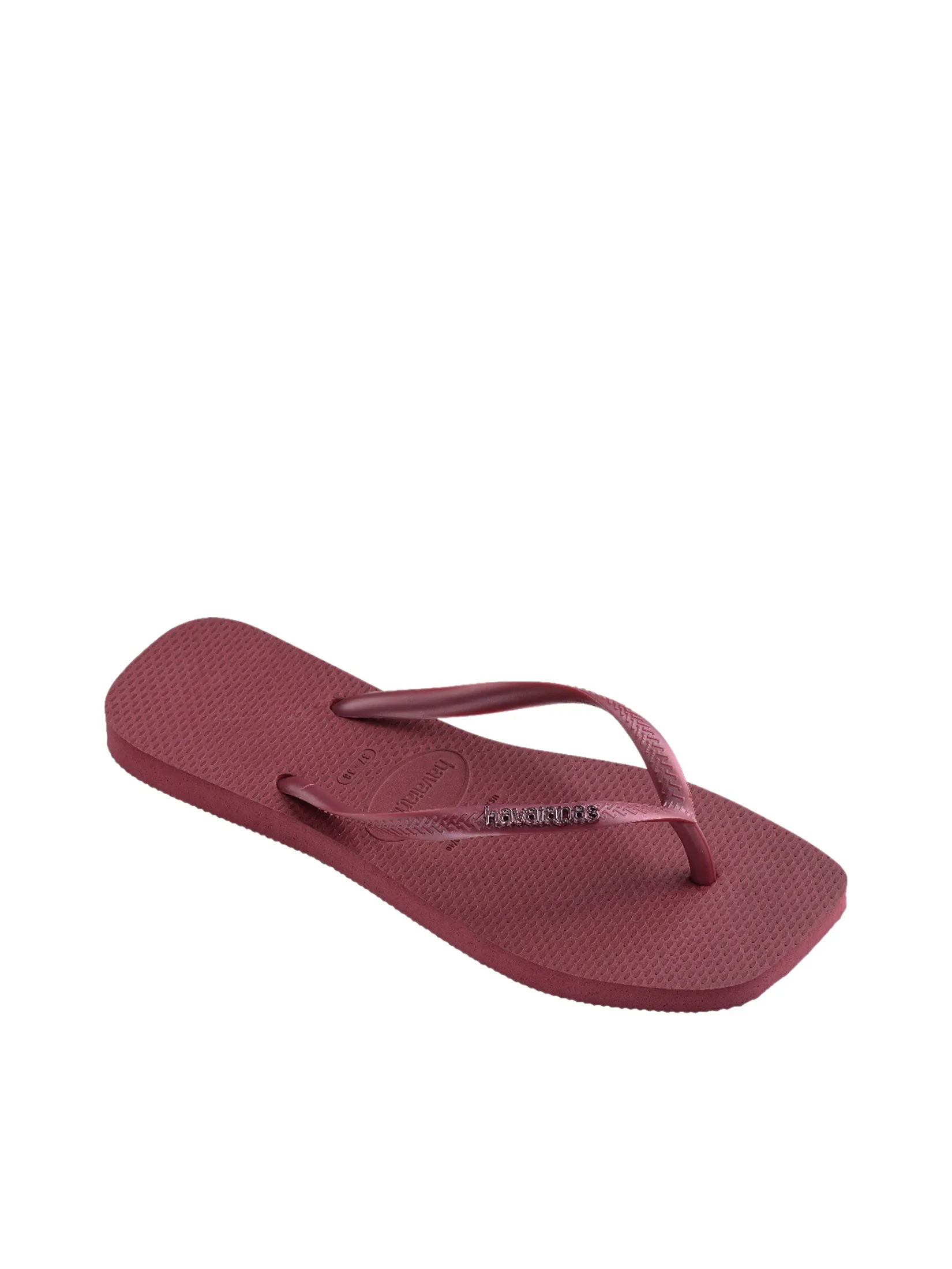 HAVAIANAS Unisex Flip Flops Slim Square Logo Metallic Red Size - 39-40