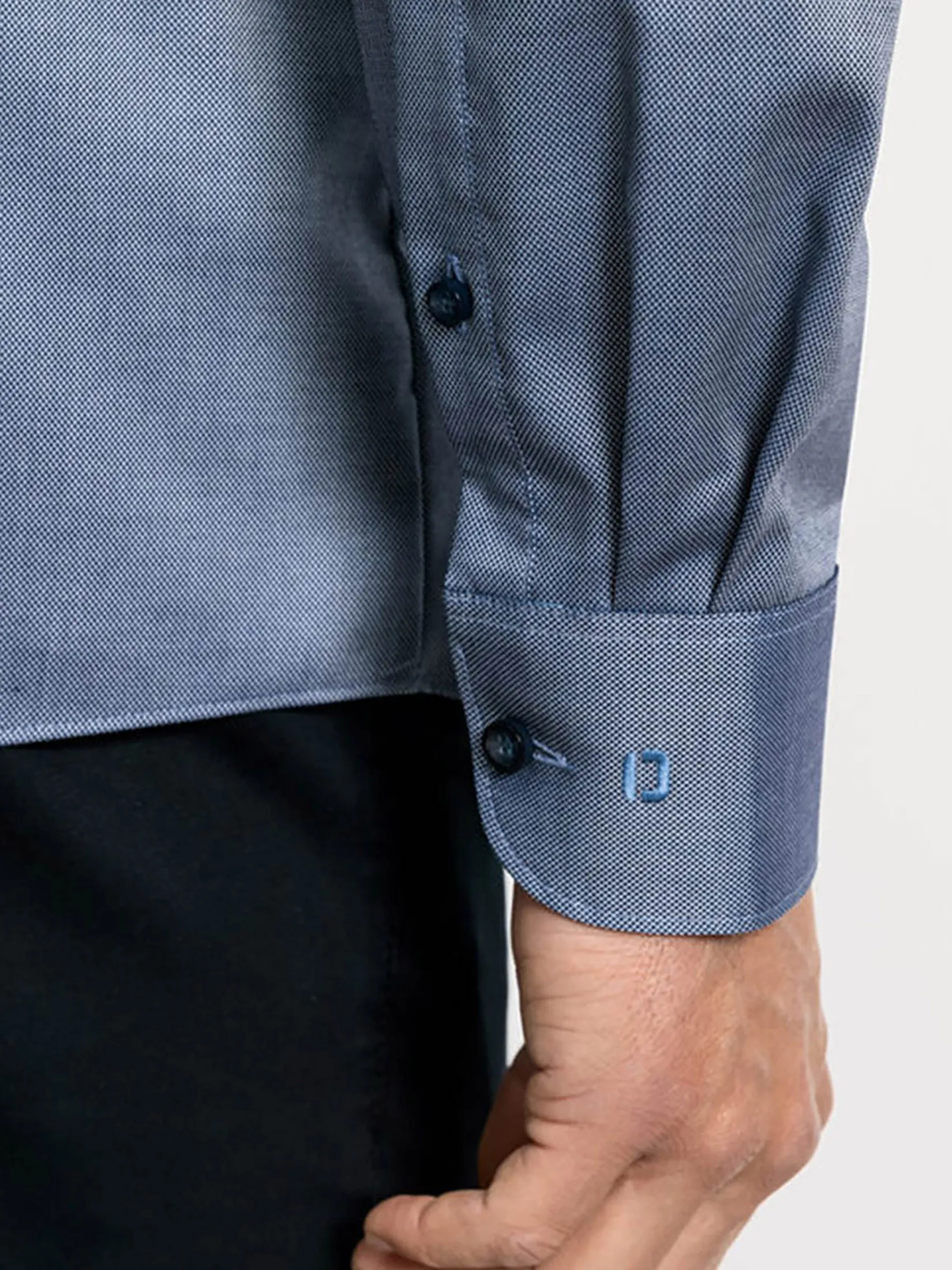 OLYMP MEN SHIRT LONG SLEEVES BUSINESS SHIRT BODY FIT MARINE