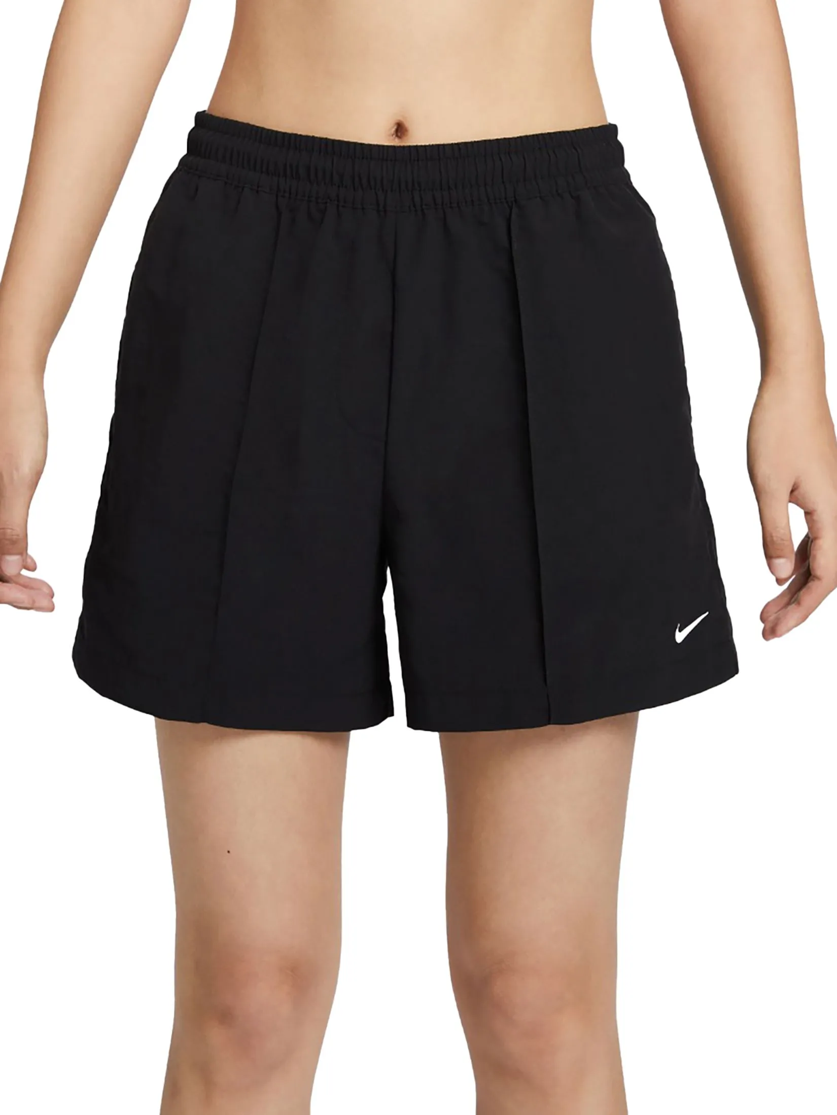NIKE Women Shorts Sportswear Everything Wovens Mid-Rise 5" Black/White