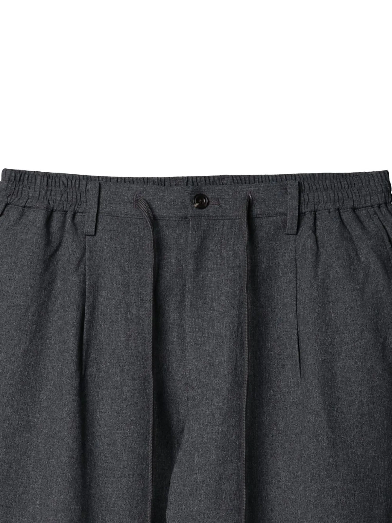 TAKEO KIKUCHI MEN GREY MELANGE DOTAIR WIDE HEM EASY PANTS