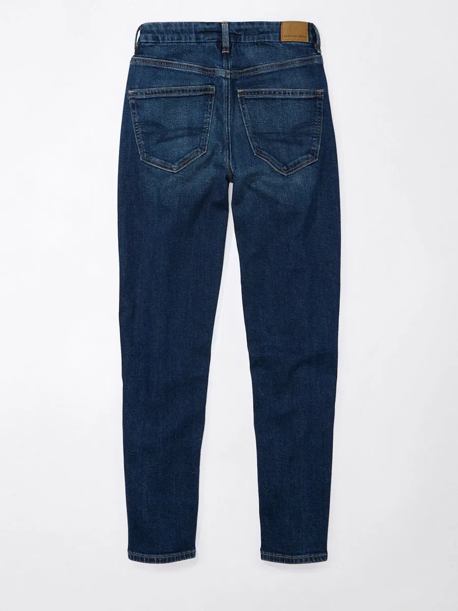 AMERICAN EAGLE WOMEN CURVY MOM JEANS 074 SIMPLY DARK